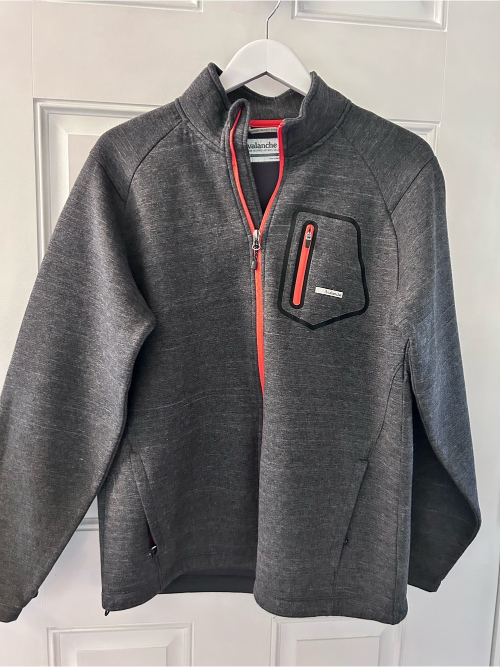 Avalanche Charcoal Gray Half-Zip Jacket with Red Trim